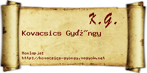Kovacsics Gyöngy névjegykártya